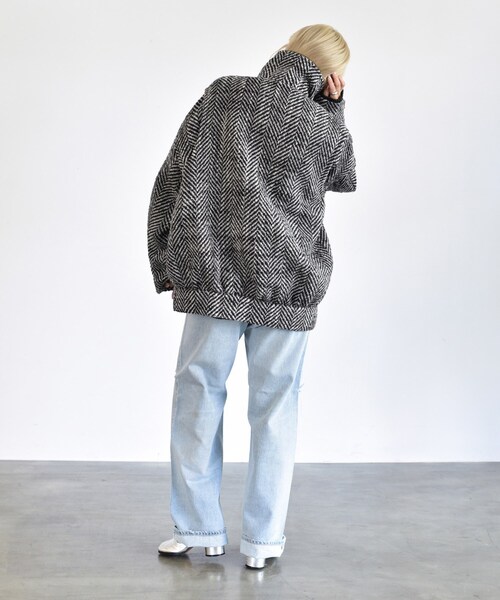 CODE A oversized tweed blouson コードエー oversized tweed blouson（ダウンジャケット/コート） | CODE A