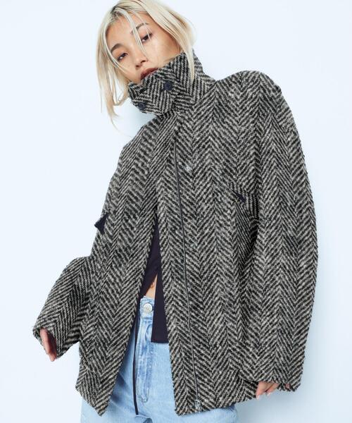 CODE A oversized tweed blouson コードエー oversized tweed blouson（ダウンジャケット/コート） | CODE A