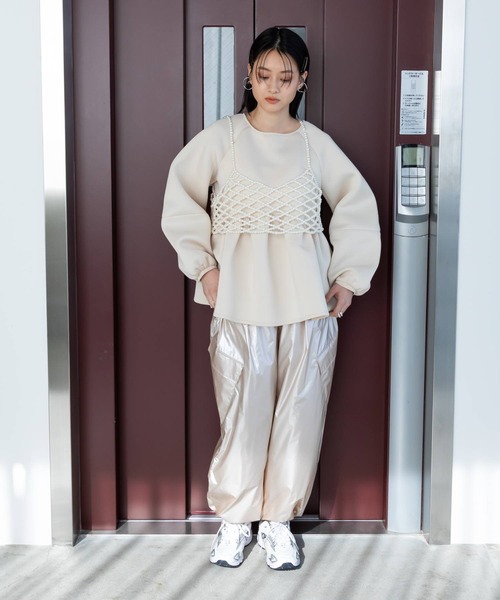 bohmal（ボマール）の「ダンボールニットペプラムトップス（スウェット