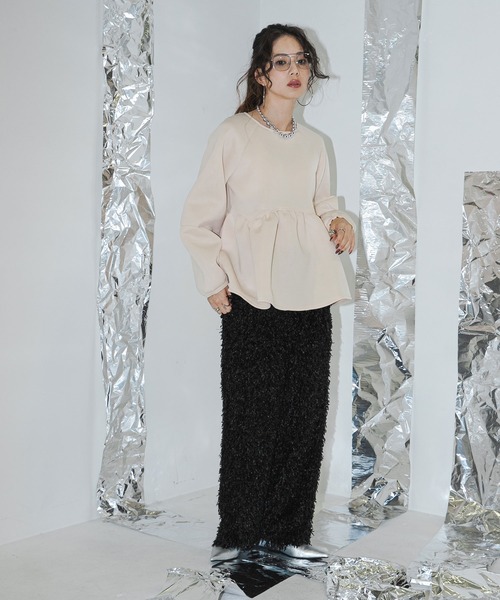 セール】ダンボールニットペプラムトップス（スウェット）｜bohmal