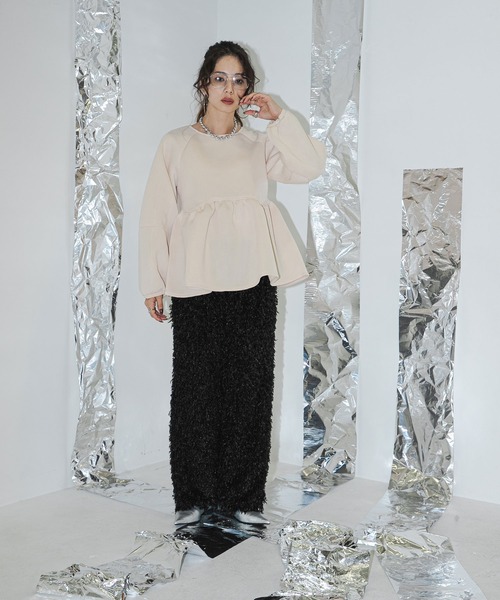 セール】ダンボールニットペプラムトップス（スウェット）｜bohmal