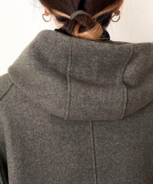 DOLLUPOOPS（ドールアップウップス）の「フェイクメルトンZIPパーカージャケット（ノーカラージャケット・レディース・カーキ/ブラック・38）」の17枚目の写真