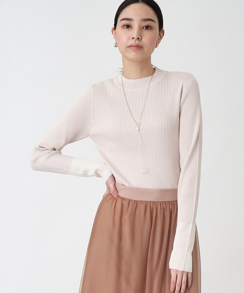 THE SHOP TK （ザ ショップ ティーケー ）の「◆袖ラメシアーリブニット【手洗い可】（ニット/セーター・レディース・アイボリー/ピンク系/ライトグレー/ブラック・12/13）」の2枚目の写真