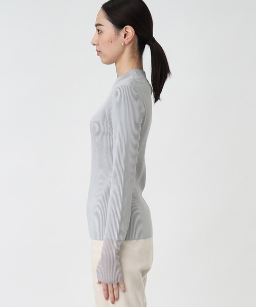THE SHOP TK （ザ ショップ ティーケー ）の「◆袖ラメシアーリブニット【手洗い可】（ニット/セーター・レディース・アイボリー/ピンク系/ライトグレー/ブラック・12/13）」の6枚目の写真