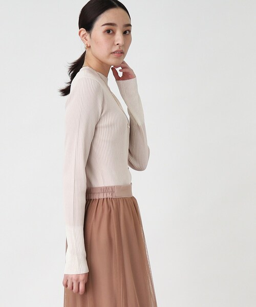 THE SHOP TK （ザ ショップ ティーケー ）の「◆袖ラメシアーリブニット【手洗い可】（ニット/セーター・レディース・アイボリー/ピンク系/ライトグレー/ブラック・12/13）」の13枚目の写真