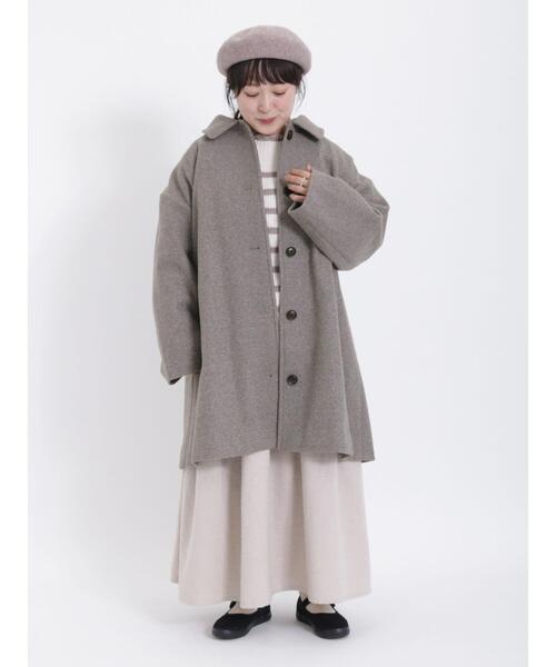 Samansa Mos2(サマンサ モスモス)の「ウーリーライクステンカラーコート(ステンカラーコート・レディース・チャコールグレー/ベージュ/ミント・F)」の16枚目の写真