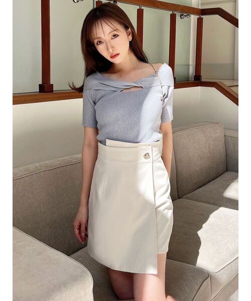 RESEXXY(リゼクシー)の「ウエストデザインスカパン(スカート・レディース・アイボリー/ブラック・FREE)」の6枚目の写真