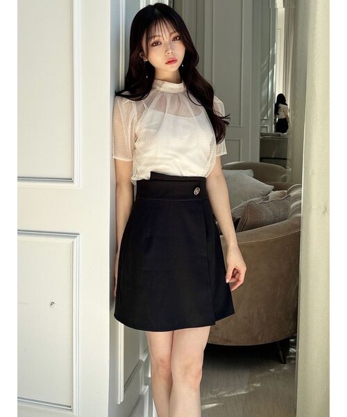 RESEXXY(リゼクシー)の「ウエストデザインスカパン(スカート・レディース・アイボリー/ブラック・FREE)」の8枚目の写真