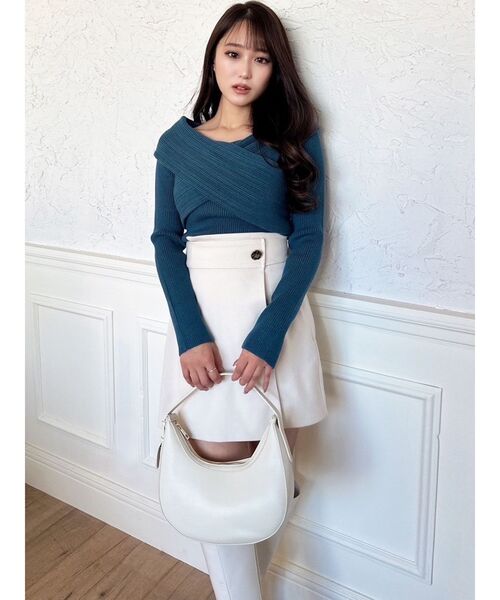 RESEXXY(リゼクシー)の「ウエストデザインスカパン(スカート・レディース・アイボリー/ブラック・FREE)」の14枚目の写真