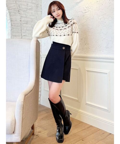 RESEXXY(リゼクシー)の「ウエストデザインスカパン(スカート・レディース・アイボリー/ブラック・FREE)」の17枚目の写真