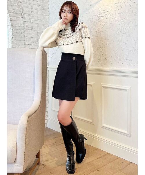 RESEXXY(リゼクシー)の「ウエストデザインスカパン(スカート・レディース・アイボリー/ブラック・FREE)」の18枚目の写真