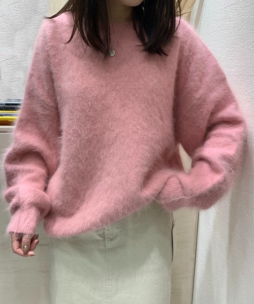 Doula Doula(ドゥーラドゥーラ)の「シャギーニット(ニット/セーター・レディース・ブラック/ライトピンク/ピンク系その他/ブルー/ホワイト/グリーン/レッド/パープル/ベージュ・FREE)」の15枚目の写真