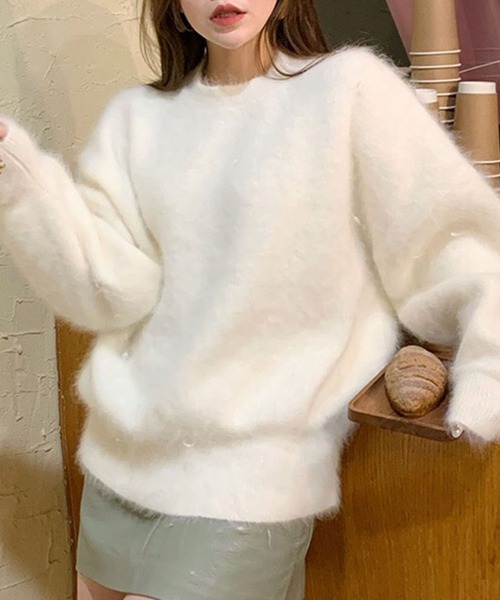 Doula Doula(ドゥーラドゥーラ)の「シャギーニット(ニット/セーター・レディース・ブラック/ライトピンク/ピンク系その他/ブルー/ホワイト/グリーン/レッド/パープル/ベージュ・FREE)」の21枚目の写真