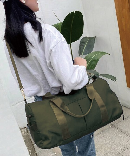 Dita Muaj.（ディータムアージュ）の「旅行用 ダッフルバッグ(靴入れ付き)（ボストンバッグ・レディース・ホワイト/グリーン/ブラック・FREE）」の3枚目の写真