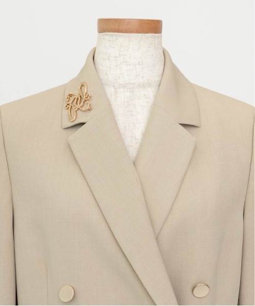 RANDA（ランダ）の「ブローチ付テーラードジャケット（ブルゾン・レディース・ベージュ/クリーム/ネイビー・0/1）」の12枚目の写真