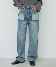 アウトポケットカッティングデニム