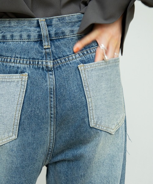VACANCY（ヴァカンシー）の「アウトポケットカッティングデニム（デニムパンツ・レディース・ライトブルー・LARGE/MEDIUM/SMALL）」の11枚目の写真