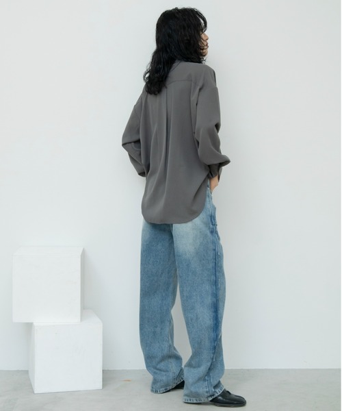 VACANCY（ヴァカンシー）の「アウトポケットカッティングデニム（デニムパンツ・レディース・ライトブルー・LARGE/MEDIUM/SMALL）」の16枚目の写真