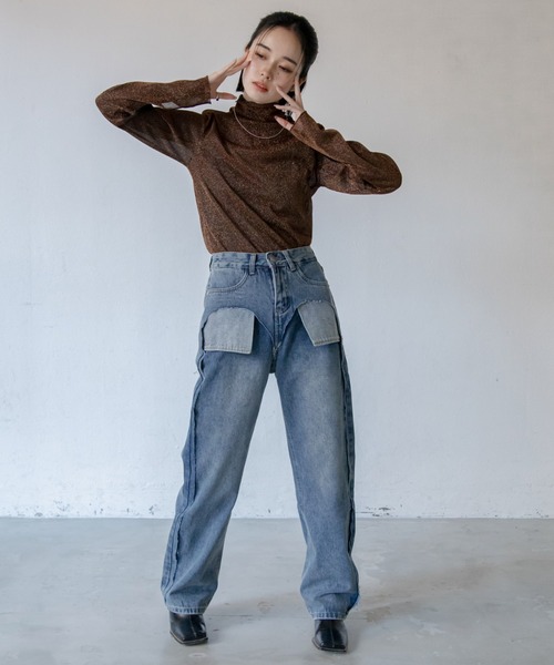 VACANCY（ヴァカンシー）の「アウトポケットカッティングデニム（デニムパンツ・レディース・ライトブルー・LARGE/MEDIUM/SMALL）」の18枚目の写真