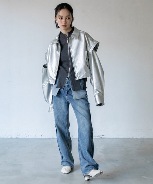 VACANCY（ヴァカンシー）の「アウトポケットカッティングデニム（デニムパンツ・レディース・ライトブルー・LARGE/MEDIUM/SMALL）」の20枚目の写真