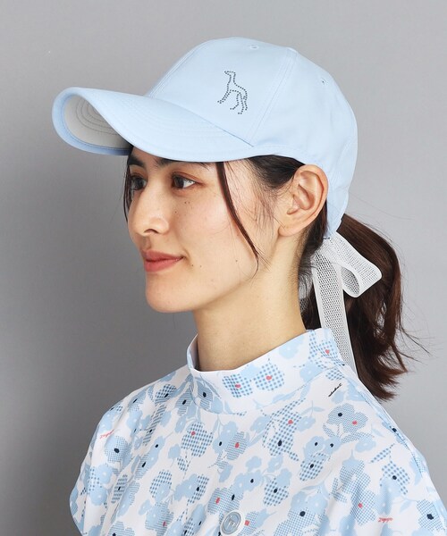 adabat（アダバット）の「◆リボンつき スパンコールロゴキャップ（キャップ・レディース・ホワイト/ライトブルー/ネイビー・00）」の4枚目の写真