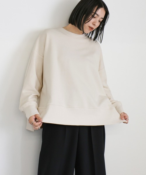 select MOCA（セレクトモカ）の「【サイズ展開あり】サイドディープスリットスウェット（スウェット・レディース・ブラック/アイボリー/グレー・FREE/LARGE）」の19枚目の写真