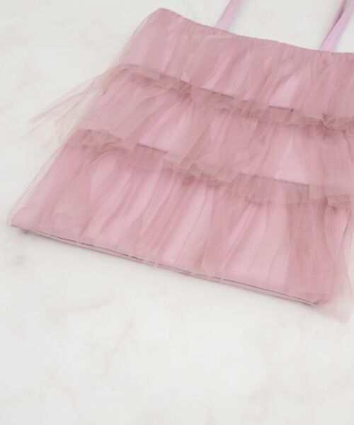 ems excite（エムズエキサイト）の「チュールフリルティアードトート（トートバッグ・レディース・オフホワイト/ブラック/ピンク・ONE SIZE）」の14枚目の写真