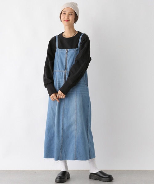 LEPSIM（レプシィム）の「切り替えデニムキャミワンピース　992085（ワンピース・レディース・チャコールグレー/ブルー/インディゴブルー・FREE）」の9枚目の写真