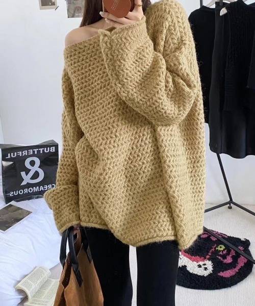 NANEA(ナネア)の「ローゲージニットプルオーバー(ニット/セーター・レディース・ホワイト/グリーン/ピンク/グレー/ブラウン/ベージュ/ブラック・フリー)」の20枚目の写真