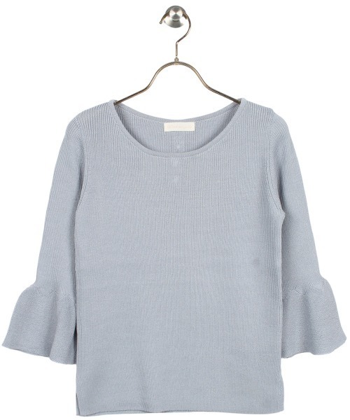 12Twelve Agenda（トゥエルブ　アジェンダ）の「ベルスリーブラメリブニットプルオーバー（ニット/セーター・レディース・サックスブルー/オフホワイト/ネイビー/ライトグレー・M）」の20枚目の写真