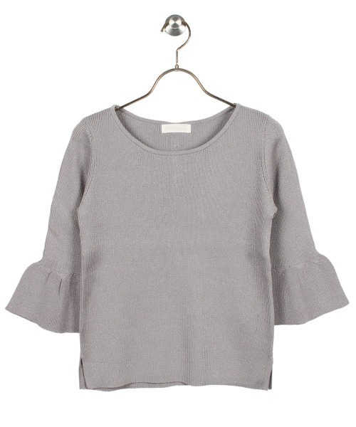 12Twelve Agenda（トゥエルブ　アジェンダ）の「ベルスリーブラメリブニットプルオーバー（ニット/セーター・レディース・サックスブルー/オフホワイト/ネイビー/ライトグレー・M）」の19枚目の写真