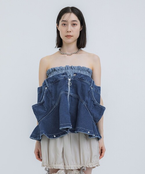 HOUGA（ホウガ）の「【HOUGA/ホウガ】jean skirt tops（デニムスカート