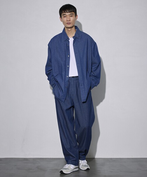Firsthand（ファーストハンド）の「Firsthand/ファーストハンド オゾン加工デニムシャツ / オーバーサイズ（シャツ/ブラウス・メンズ・ブルー・L/M）」の12枚目の写真
