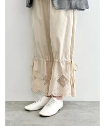 Samansa Mos2 | 鳥刺繍裾口絞りペチパンツ(その他パンツ)