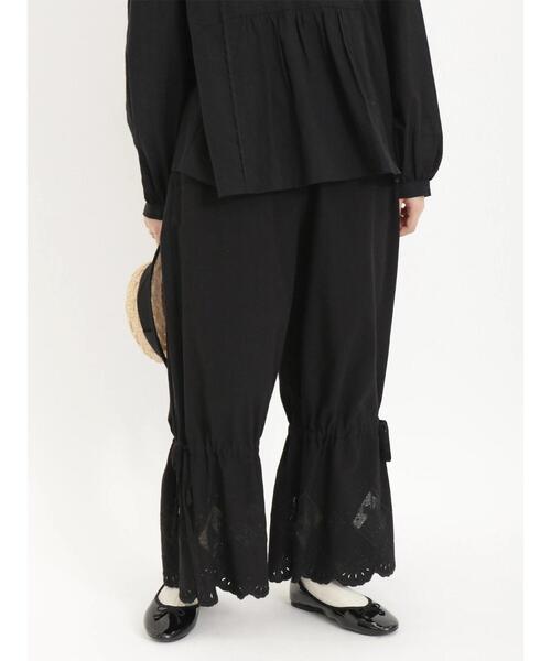 Samansa Mos2（サマンサ モスモス）の「鳥刺繍裾口絞りペチパンツ（その他パンツ・レディース・ブラック/オフホワイト/キナリ・F）」の15枚目の写真