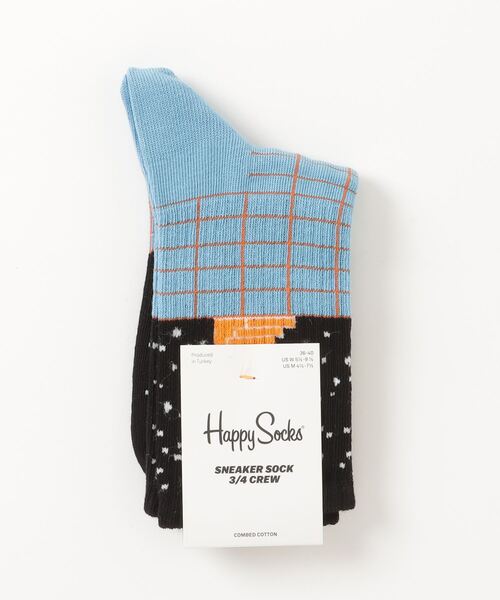 Happy Socks(ハッピーソックス)の「『HAPPY SOCKS』キャッチーデザインソックス(ソックス/靴下・レディース・ブラック・SMALL)」の1枚目の写真