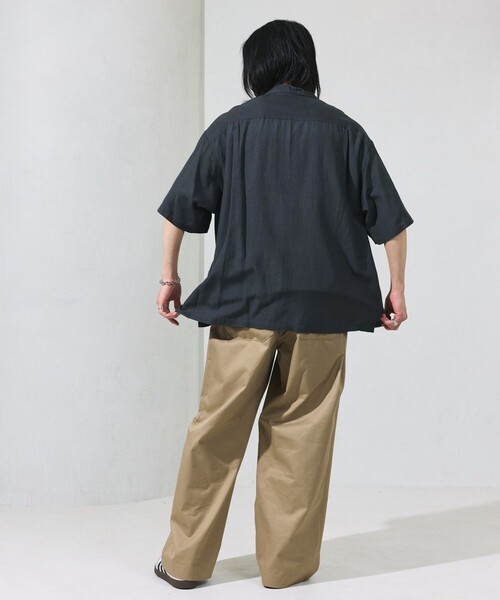 FREAK'S STORE(フリークスストア)の「限定展開 Relax Fit リラックスフィット リネンレーヨン フロント刺繍 キューバシャツ/オープンカラーシャツ(シャツ/ブラウス・メンズ・ブラック/ブラウン/チャコールグレー/ネイビー・SMALL/LARGE/MEDIUM)」の20枚目の写真