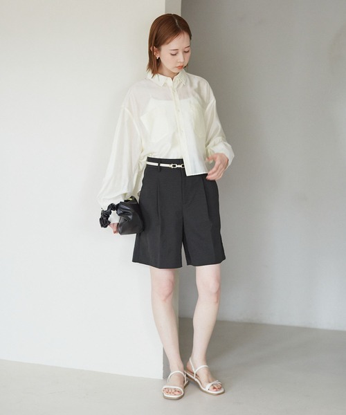 ROPE' PICNIC(ロペピクニック)の「着丈が選べるハーフパンツ(その他パンツ・レディース・ベージュ/ブラック・38/T38)」の4枚目の写真