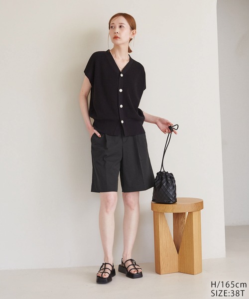 ROPE' PICNIC(ロペピクニック)の「着丈が選べるハーフパンツ(その他パンツ・レディース・ベージュ/ブラック・38/T38)」の8枚目の写真