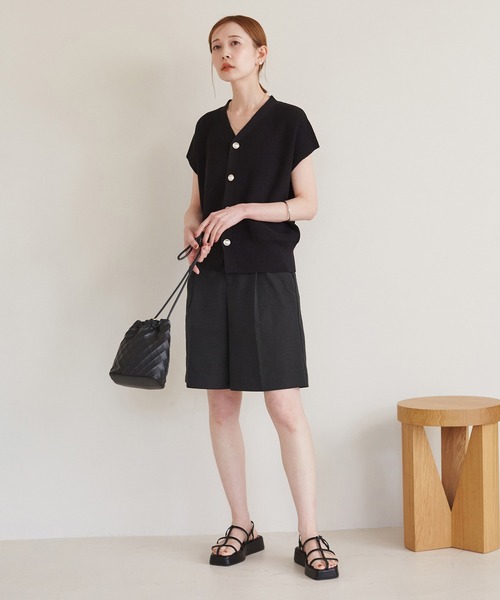 ROPE' PICNIC(ロペピクニック)の「着丈が選べるハーフパンツ(その他パンツ・レディース・ベージュ/ブラック・38/T38)」の9枚目の写真