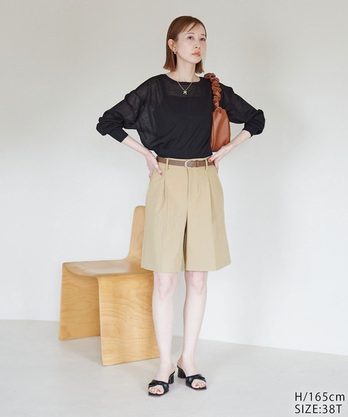 ROPE' PICNIC(ロペピクニック)の「着丈が選べるハーフパンツ(その他パンツ・レディース・ベージュ/ブラック・38/T38)」の16枚目の写真