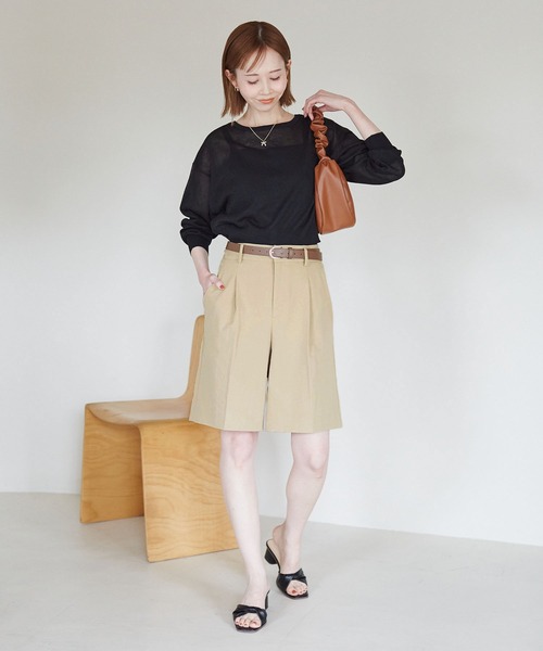 ROPE' PICNIC(ロペピクニック)の「着丈が選べるハーフパンツ(その他パンツ・レディース・ベージュ/ブラック・38/T38)」の17枚目の写真