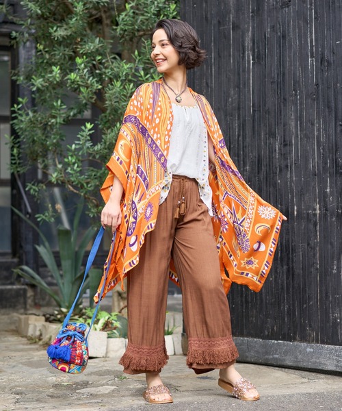 チャイハネ（チャイハネ）の「【チャイハネ】サンガUVパレオカーディガン（カーディガン/ボレロ・レディース・ネイビー/オレンジ/ブラック・FREE）」の7枚目の写真