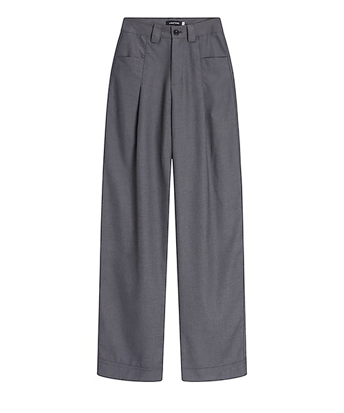 LAFFMO（ラフモ）の「ワイドタックパンツ（スラックス・レディース・グレー・M/L）」の19枚目の写真