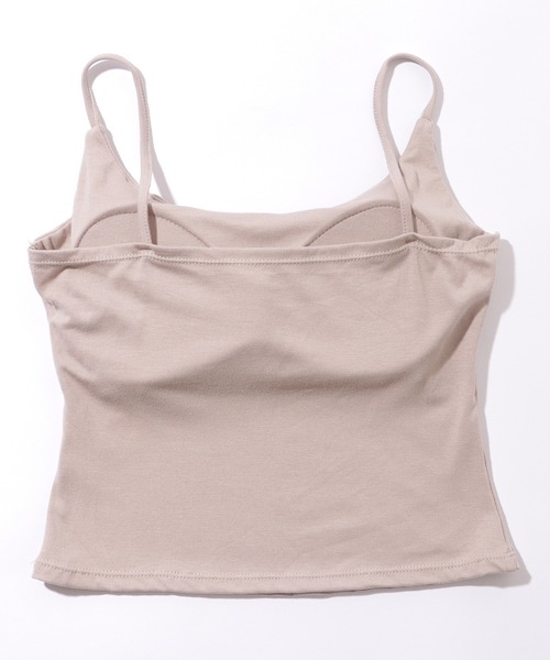 Lace Ladies（レースレディース）の「ソリッドカラー カップ付き ベーシック キャミソール トップス（キャミソール・レディース・グレー/ブラウン/アイボリー/ブラック/ピンク・FREE）」の10枚目の写真