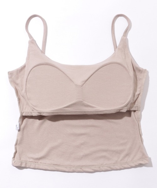 Lace Ladies（レースレディース）の「ソリッドカラー カップ付き ベーシック キャミソール トップス（キャミソール・レディース・グレー/ブラウン/アイボリー/ブラック/ピンク・FREE）」の14枚目の写真