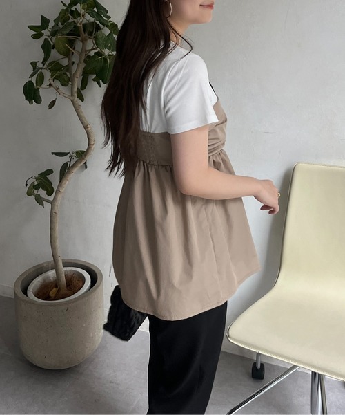 prose verse（プロズヴェール）の「ビスチェドッキングペプラムTシャツ（Tシャツ/カットソー・レディース・チャコールグレー/オフホワイト・ﾌﾘ-/LARGE）」の10枚目の写真