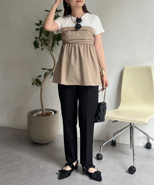 prose verse（プロズヴェール）の「ビスチェドッキングペプラムTシャツ（Tシャツ/カットソー・レディース・チャコールグレー/オフホワイト・ﾌﾘ-/LARGE）」の19枚目の写真