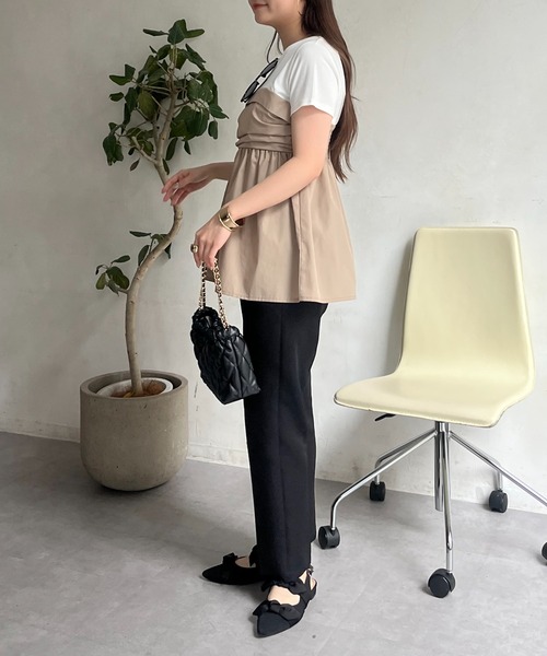 prose verse（プロズヴェール）の「ビスチェドッキングペプラムTシャツ（Tシャツ/カットソー・レディース・チャコールグレー/オフホワイト・ﾌﾘ-/LARGE）」の22枚目の写真