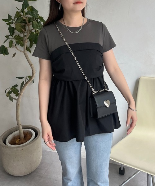 ペプラムビスチェドッキングTシャツ Vin｜ペプラムビスチェドッキングTシャツ | Rakuten Fashion